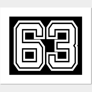 Number 63 for a sports team, group, or community T-Shirt Posters and Art